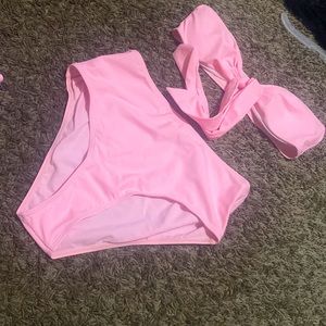 High waisted 3 piece Shein size small strapless bikini